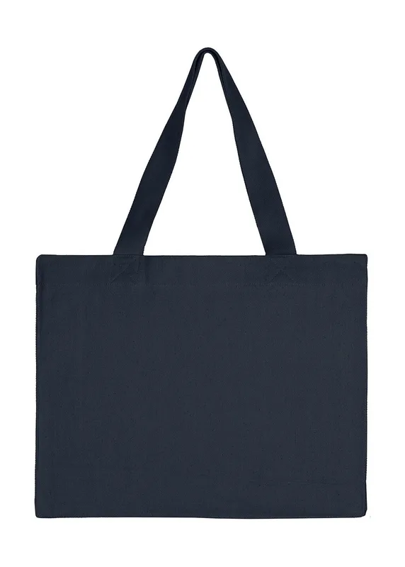 SG Accessories Brede canvas shopper met vouw en lange hengsels