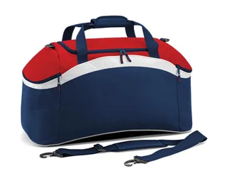 Bagbase Teamwear sporttas in French Navy/Classic Red/White, voorkant