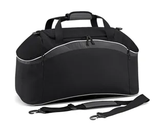 Bagbase Teamwear sporttas in Black/Graphite Grey/White, voorkant