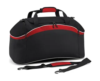 Bagbase Teamwear sporttas in Black/Classic Red/White, voorkant