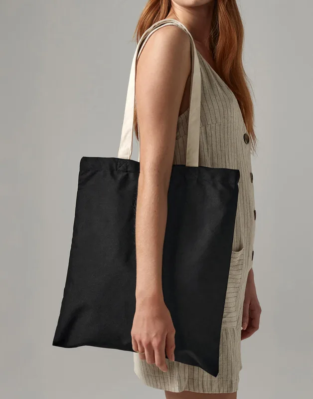 Westford Mill EarthAware™ Bag for Life van biologisch katoen met contrasterende hengsels