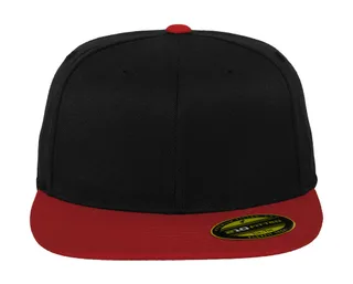 Flexfit Premium 210 Fitted 2-Tone in Black/Red, voorkant