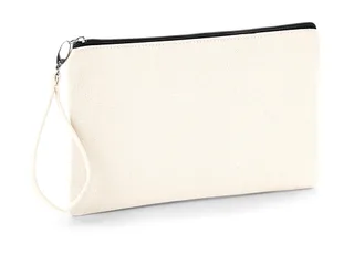 Westford Mill Canvas Wristlet Pouch in Natural/Black, voorkant