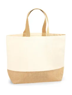 Westford Mill Jute base canvas tote XL in Natural, voorkant