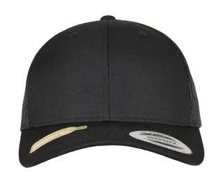 Flexfit Recycled polyester trucker cap in Black, voorkant