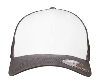 Flexfit Mesh Colored Front in Dark Grey/White/Dark Grey, voorkant