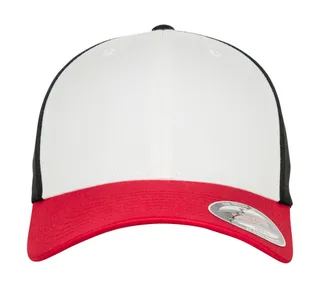 Flexfit 3-Tone Flexfit Cap in Red/White/Black, voorkant