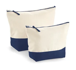 Westford Mill Canvas accessoiretas met gekleurde bodem in Natural/Navy, voorkant