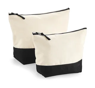 Westford Mill Canvas accessoiretas met gekleurde bodem in Natural/Black, voorkant