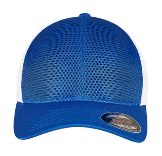 Flexfit 360 Omnimesh pet, tweekleurig in Royal/White, voorkant