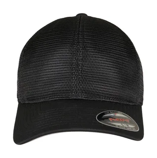 Flexfit 360 Omnimesh pet in Black, voorkant
