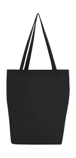 SG Accessories Katoenen tas met lange hengsels en zijvouw in Black, voorkant