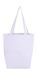 SG Accessories Katoenen tas met lange hengsels en zijvouw in Snowwhite, voorkant