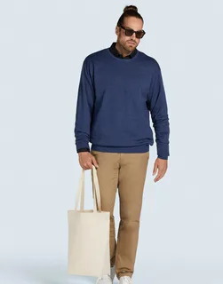 SG Accessories Katoenen tas met lange hengsels en zijvouw – foto 2