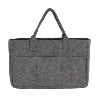 SG Accessories Felt shopper with pocket in Grey Melange, voorkant