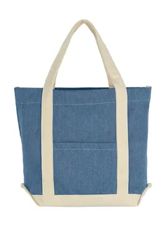 SG Accessories Canvas Denim Shopper in Dark Blue Stonewash/Natural, voorkant