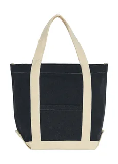 SG Accessories Canvas Denim Shopper in Black Stonewash/Natural, voorkant