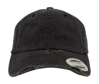 Flexfit Low-profile cap with used look in Black, voorkant