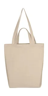 SG Accessories Bag with double handles and gusset in Natural, voorkant