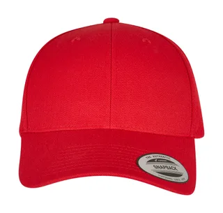 Flexfit Premium snapback with curved peak in Red, voorkant