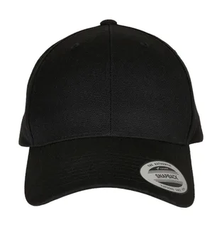 Flexfit Premium snapback with curved peak in Black, voorkant