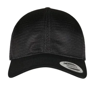 Flexfit 360° Omnimesh pet in Black, voorkant