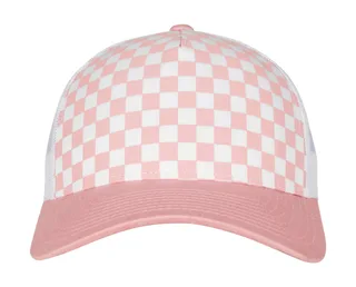 Flexfit Checkerboard Retro Trucker in Lightrose/White, voorkant