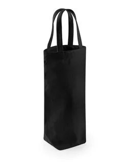 Westford Mill Fairtrade katoenen flessentas in Black, voorkant