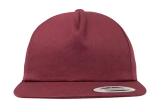 Flexfit Unstructured 5-Panel Snapback in Maroon, voorkant