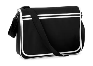 Bagbase Retro Messenger in Black/White, voorkant