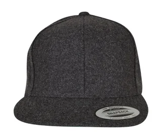 Flexfit Melton Wool Snapback in Dark Grey, voorkant