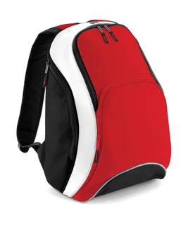 Bagbase Teamwear rugzak in Classic Red/Black/White, voorkant