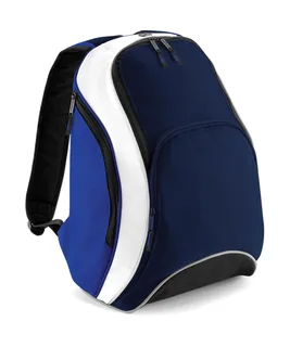 Bagbase Teamwear rugzak in French Navy/Bright Royal/White, voorkant
