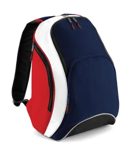 Bagbase Teamwear rugzak in French Navy/Classic Red/White, voorkant
