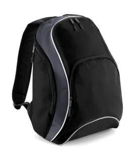 Bagbase Teamwear rugzak in Black/Graphite Grey/White, voorkant