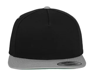 Flexfit Classic 5 Panel Snapback in Black/Silver, voorkant