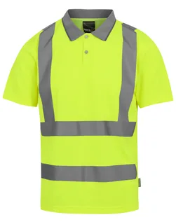 Regatta Professional Pro Hi-Vis Polo in Yellow, voorkant