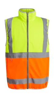Regatta Professional Pro hi-vis full-zip bodywarmer in Yellow/Orange, voorkant