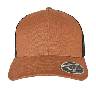 Flexfit 110 Structured Canvas Trucker in Toffee/Black, voorkant