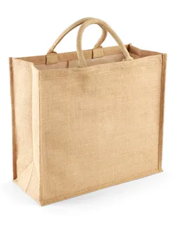 Westford Mill Jumbo jute shopper in Natural, voorkant