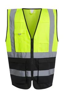 Regatta Professional Pro Hi-Vis Executive Vest in Yellow/Black, voorkant
