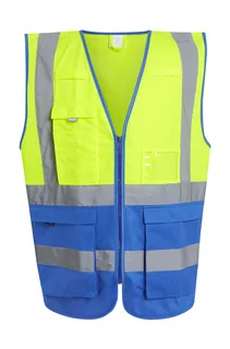 Regatta Professional Pro Hi-Vis Executive Vest in Yellow/Royal Blue, voorkant