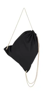 SG Accessories Rugzakje met koord van biologisch katoen in Black, voorkant