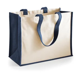 Westford Mill Printers' Jute Classic Shopper in Navy, voorkant