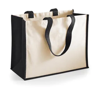 Westford Mill Printers' Jute Classic Shopper in Black, voorkant
