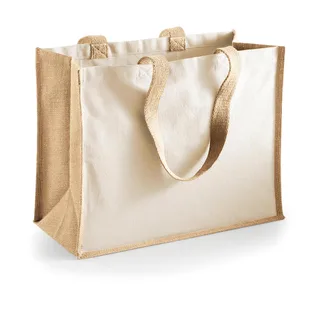 Westford Mill Printers' Jute Classic Shopper in Natural, voorkant