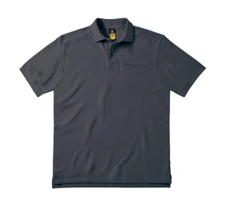 B&C Pro Werkpolo met borstzak in Dark Grey, voorkant