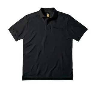 B&C Pro Werkpolo met borstzak in Black, voorkant