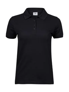 Tee Jays Dames zware piquépolo in Black, voorkant