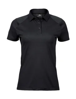 Tee Jays Dames luxe sportpolo in Black, voorkant